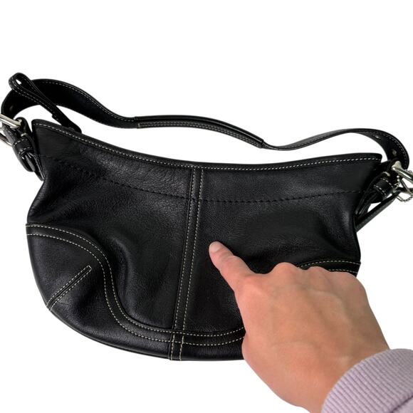 Coach 9541 Soho Small Hobo Black Leather Bag Purse Shoulder Bag Y2K Vintage - Picture 4 of 16